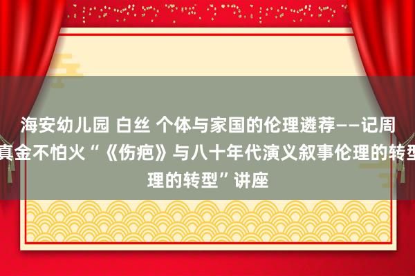 海安幼儿园 白丝 个体与家国的伦理遴荐——记周建华磨真金不怕火“《伤疤》与八十年代演义叙事伦理的转型”讲座